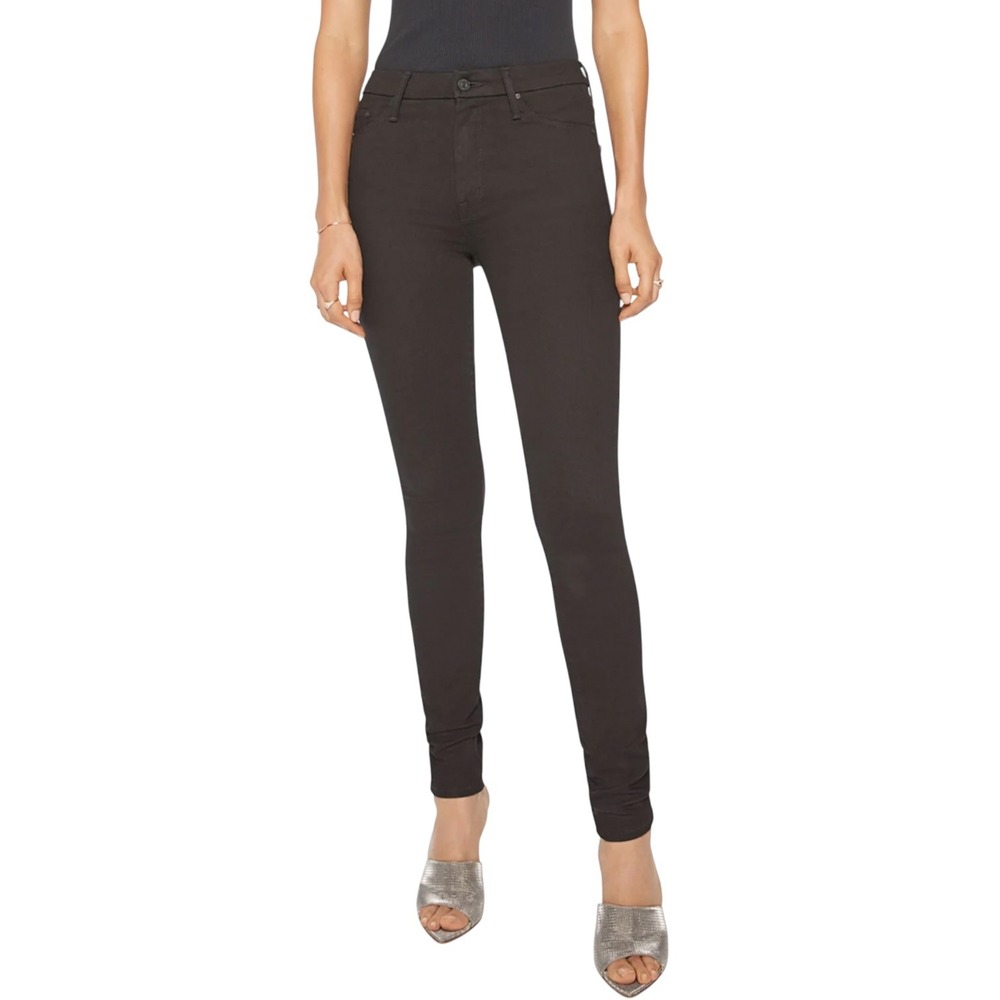 MOTHER High Waisted Looker Skimp Jeans Lasting Impression Black Skinny Size 28